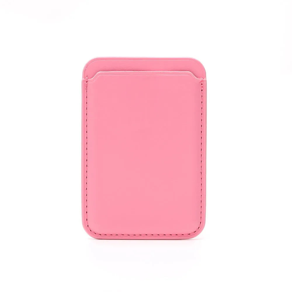 iPhone MagSafe compatible card case with magnetic holder in PU leather, shown in black colour option.