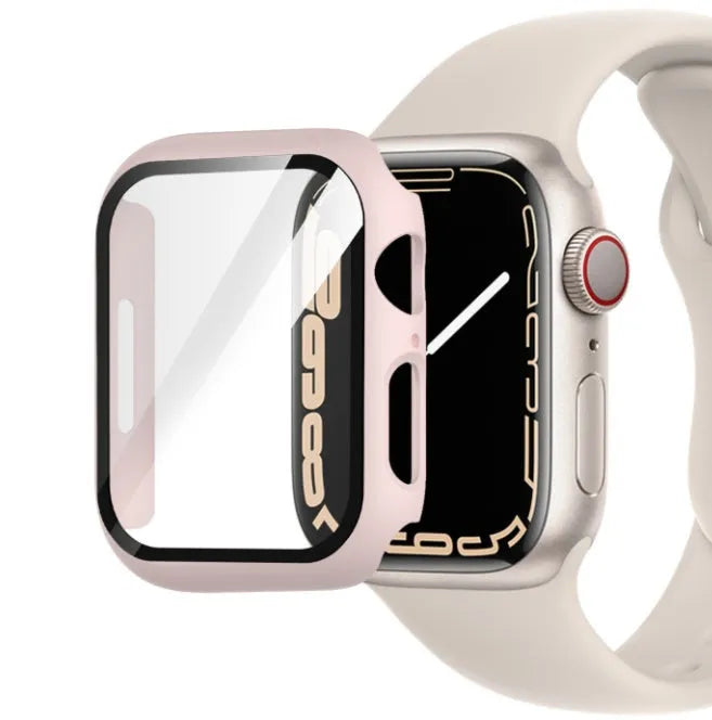 PC tempered film transparent protective case for Apple Watch in multiple colour options