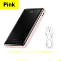 Slim magnetic 3-in-1 wireless power bank in blue, white, or pink colours