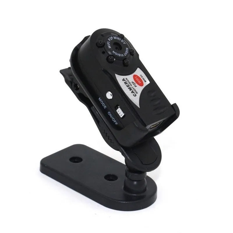 Black wireless Wifi remote camera with LCD screen and optical zoom lens
