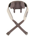 Milky white rechargeable shoulder and neck cervical spine kneading massager with USB cable.