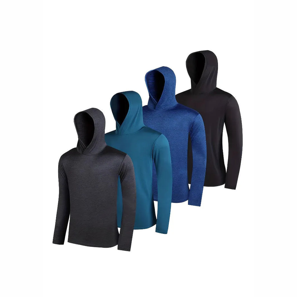 Men's lightweight hoodie 4-piece set in elastic polyester fibre available in multiple colours and sizes