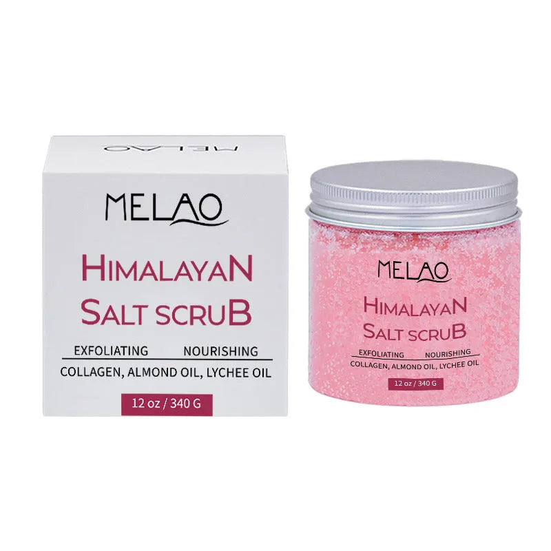 Himalayan Salt Body Scrub Cream 340g exfoliating moisturiser in white tub