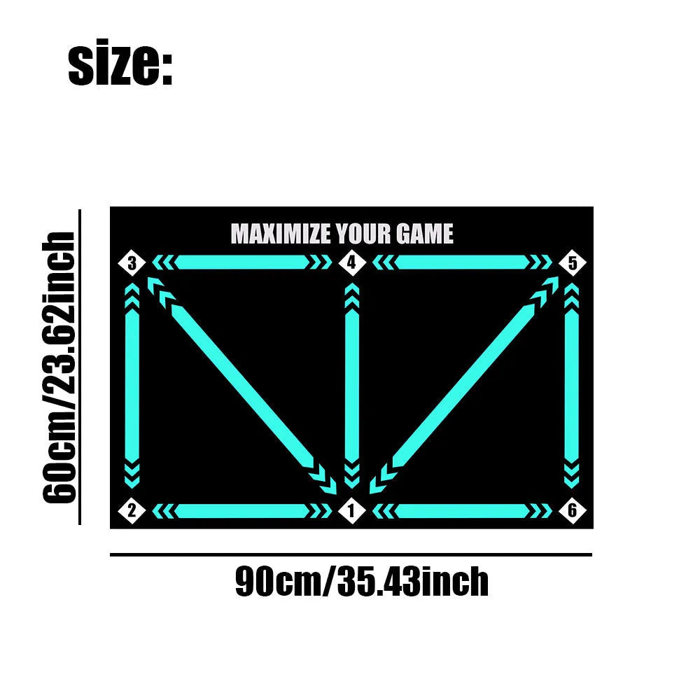 Rubber football training mat in cushion colour for indoor skill practice and foot basket row movement drills