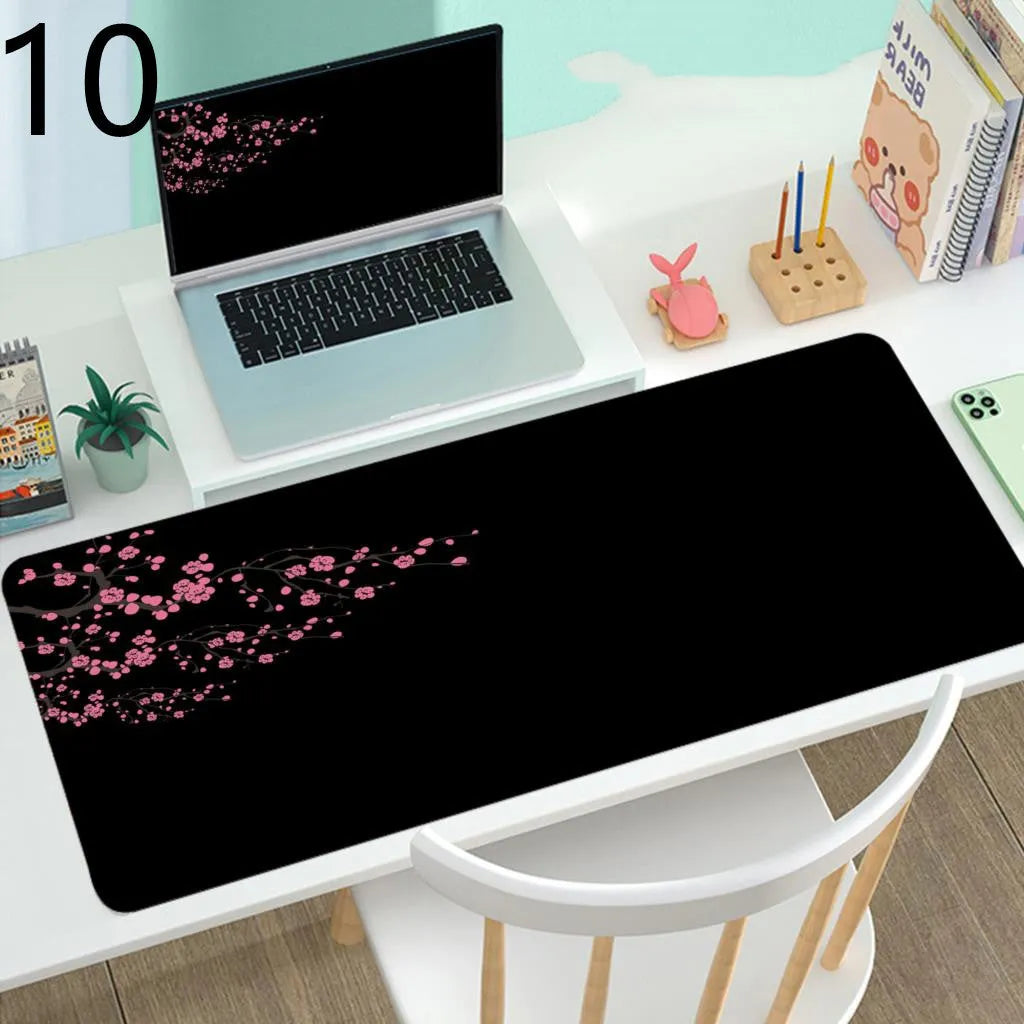 Large gaming mouse desk mat with rubber base, printed surface, multiple size options including 400x900mm