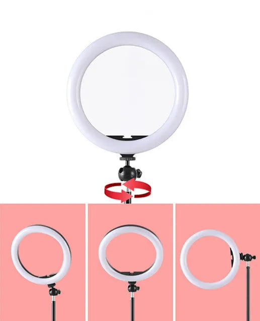 10-inch rotating ring selfie light with metal bracket for smartphone photography