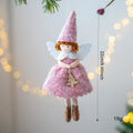 White or pink plush fabric angel skirt Christmas pendant ornament with modern simplicity design