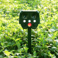 Green solar ultrasonic animal repeller with LED strobe lights for outdoor pest control