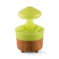 Wood grain white cloud-shaped humidifier diffuser with LED lights and water droplet effect