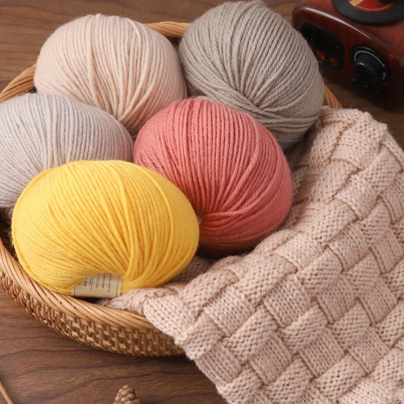 Domestic wool hand knitting yarn for baby clothes in multiple colour options