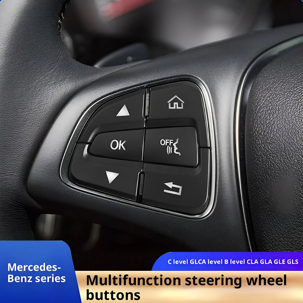 Set of ABS plastic steering wheel button stickers for Mercedes models