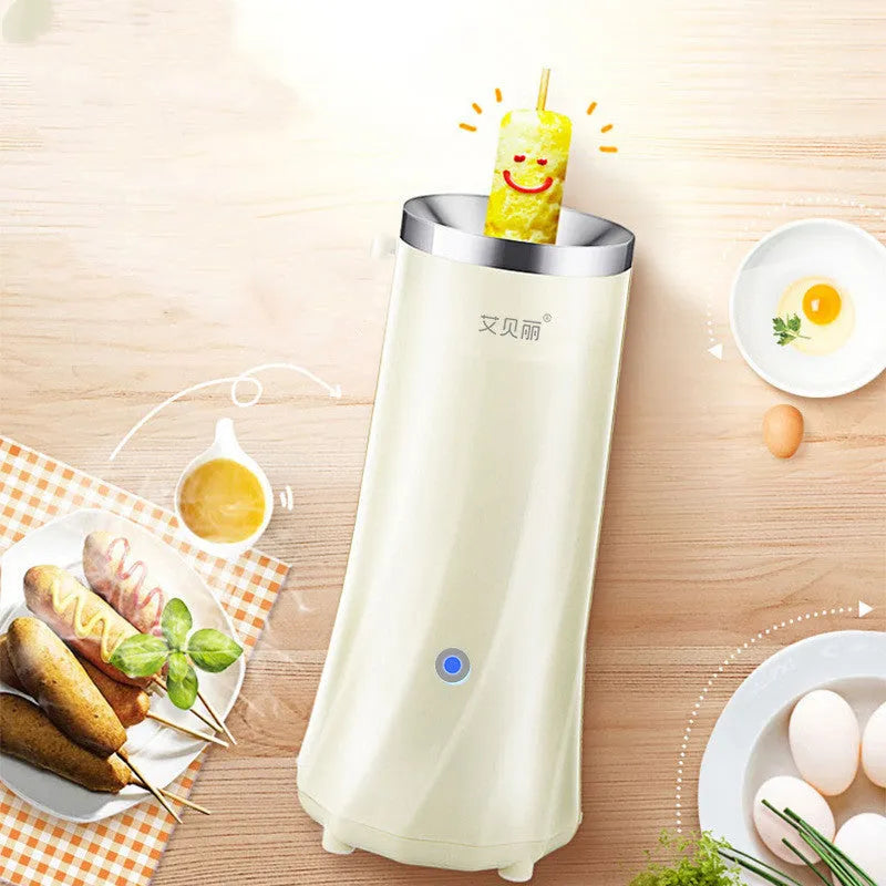 Beige white automatic mini breakfast machine with compact design for small kitchens