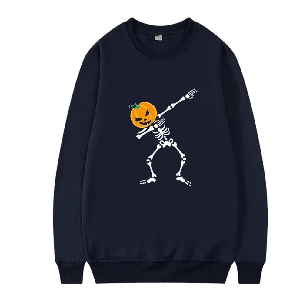 Women's printed long sleeve crew neck top in various colours on size chart