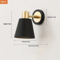 Nordic style iron wall lamp with clean design for bedside or living room installation