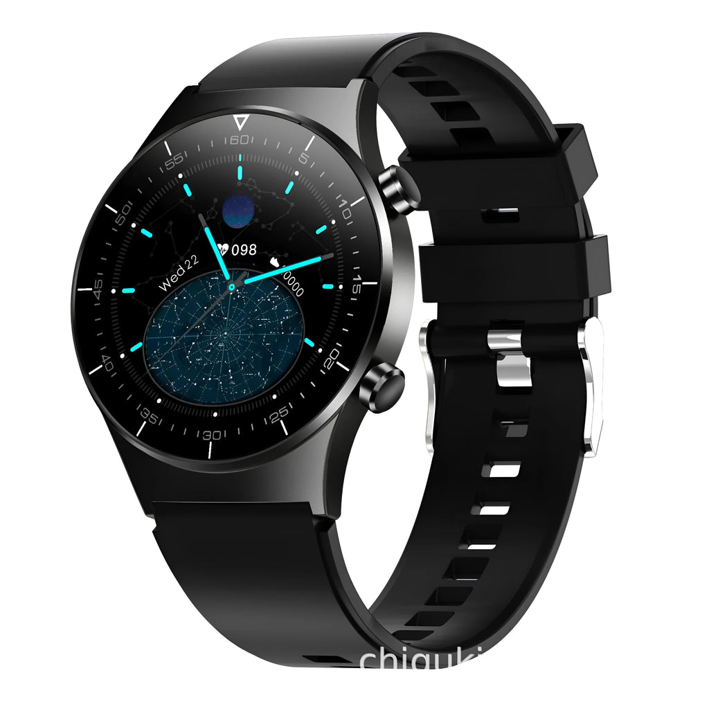 Black Astronaut brand smart watch with a 1.28-inch circular touch screen on a TPU wrist strap.