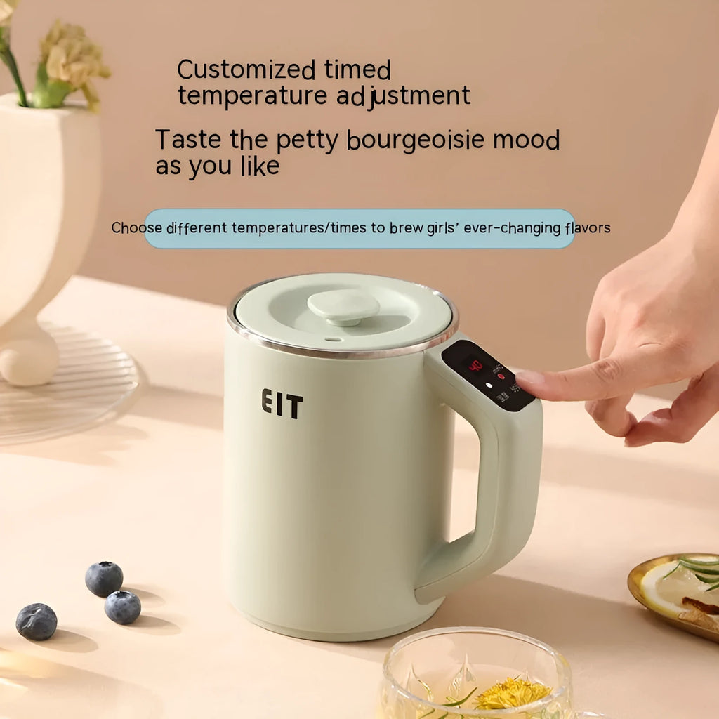 Portable 0.8 litre electric stew cup in white with heating tube and US plug
