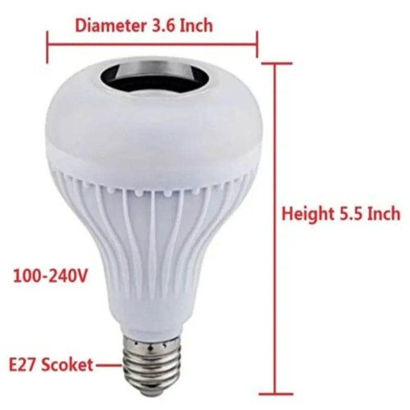 White LED Bluetooth bubble lamp with E27 base showing RGB colour lighting effects