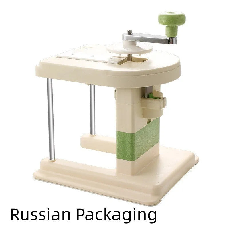 Beige kitchen slicer chopper with stainless steel blades for vegetable preparation
