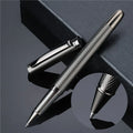 Fog gun grey metal signature pen with 0.5mm bullet nib on a white background
