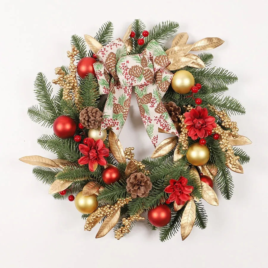 American country style plastic Christmas garland in four design options with lighting choices