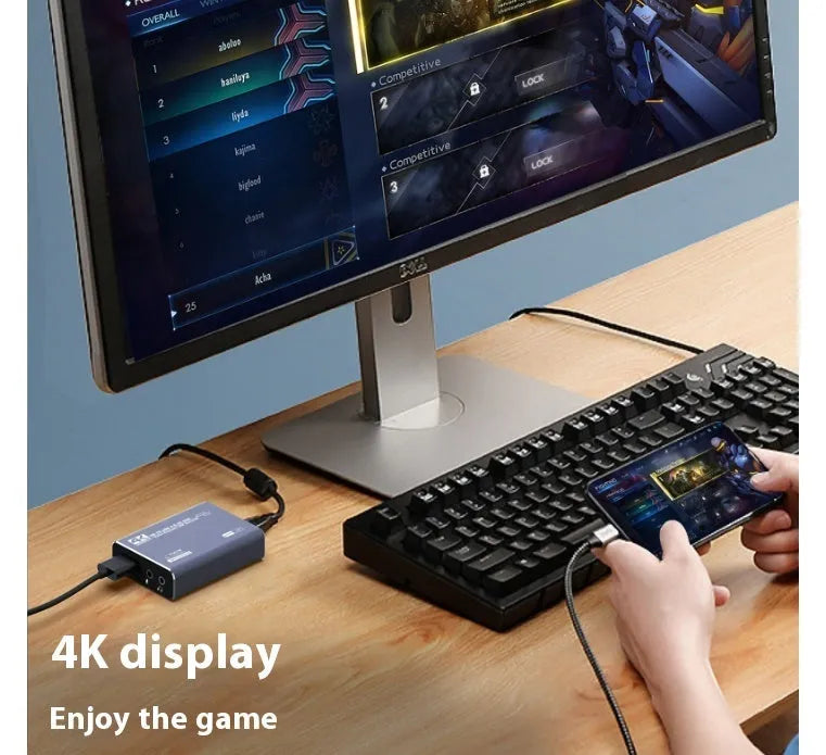 Black MS2131 chip 4K gaming set-top box with USB data collection port