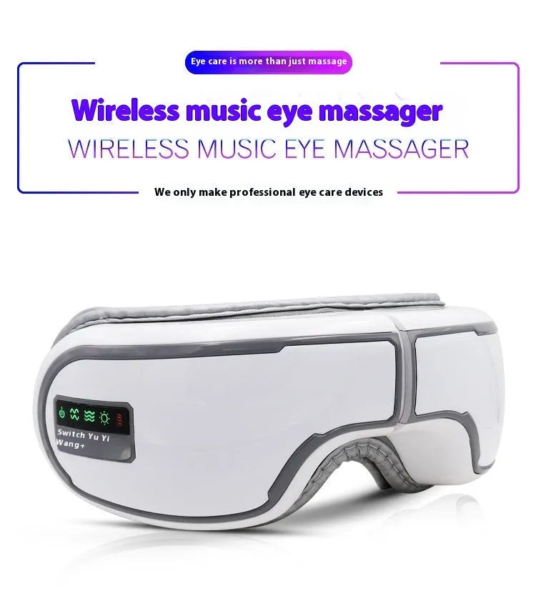 Wireless smart Bluetooth eye massager with protein skin material and hot compress function