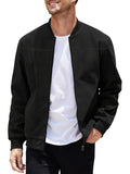 Men's plus size suede jacket with zip in army green colour showing front view.