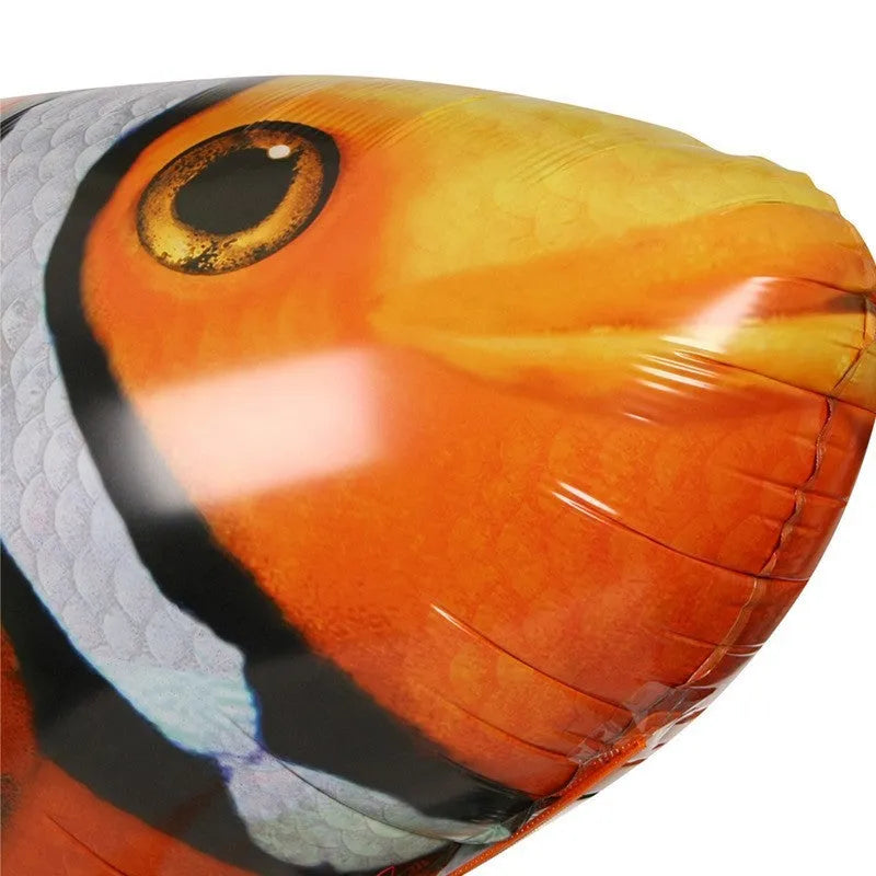 Remote control shark air swimming balloon with infrared controller showing 57-inch length