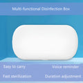 White ABS plastic wireless UV steriliser box for mobile phones and jewellery disinfection.