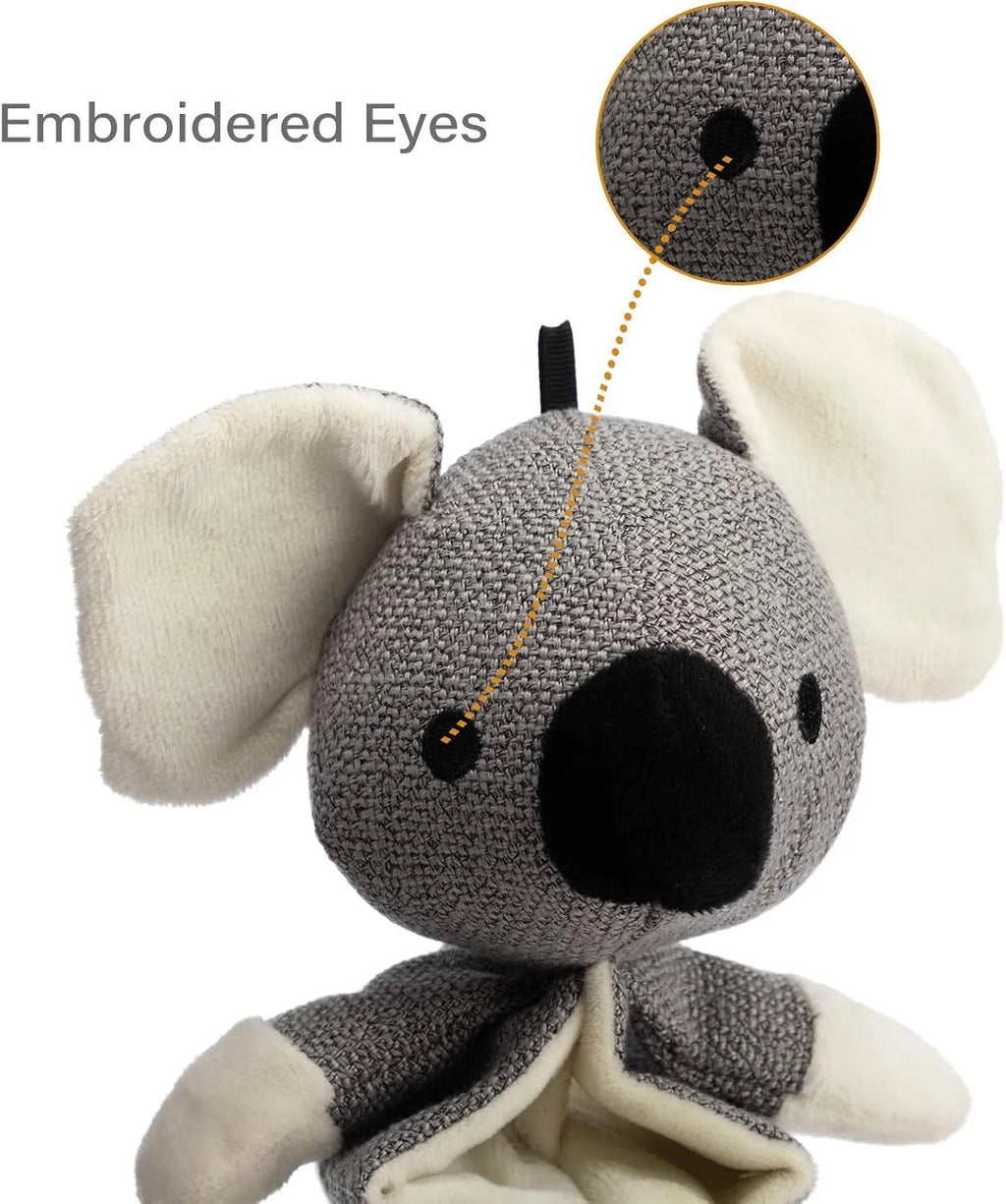 Hollypet grey koala dog squeaky toy measuring 30cm with durable cloth construction