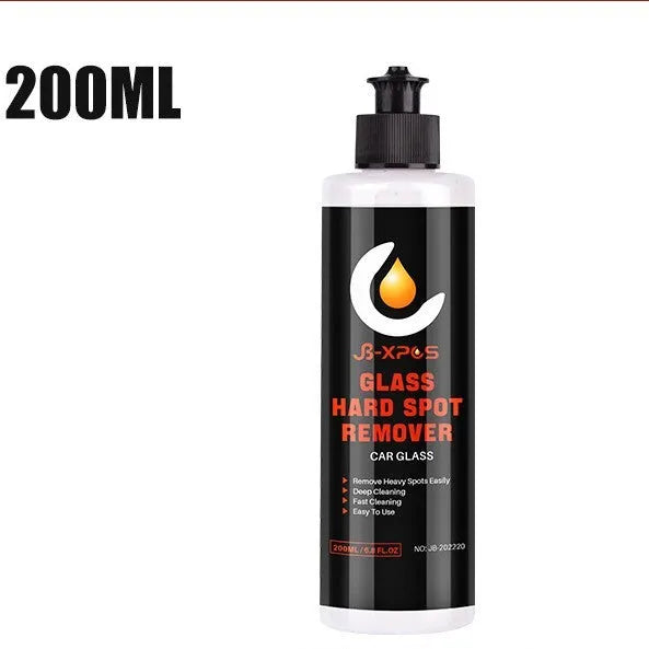 Glass oil film cleaning cream container showing paste formulation for car windows