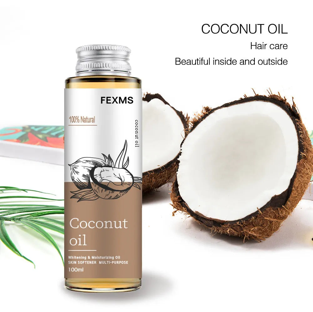 Coconut Skin Care Massage Body Care Essential Oil 100ml Universal Skin Type Castor Coconut Jojoba Olive Nuts Oil Set for Relaxing Massage