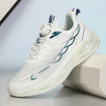 Casual running shoes in sky blue with mesh upper and rubber sole, shown in low-top round-toe design