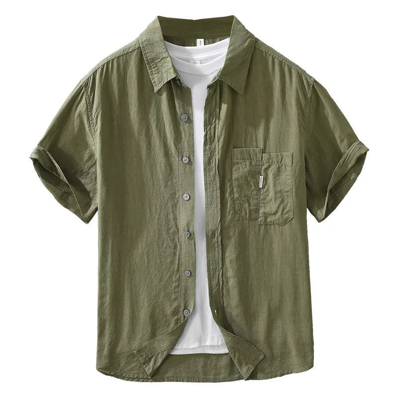 Women's loose lyocell top in black green purple colours with cardigan style and short sleeves