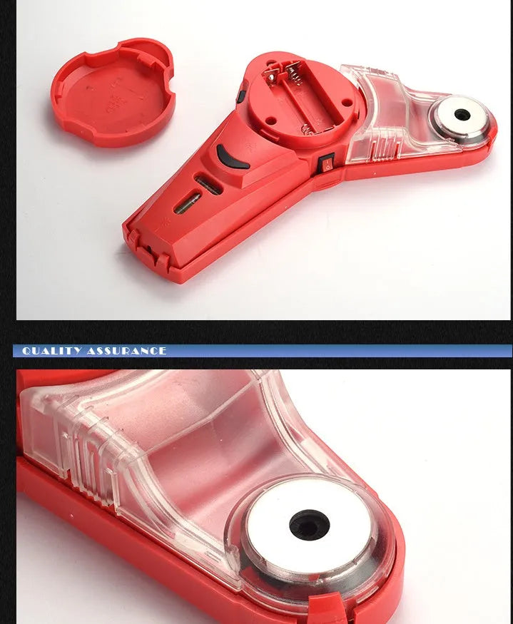 Portable red infrared laser positioning level with integrated punch for woodworking and decoration.