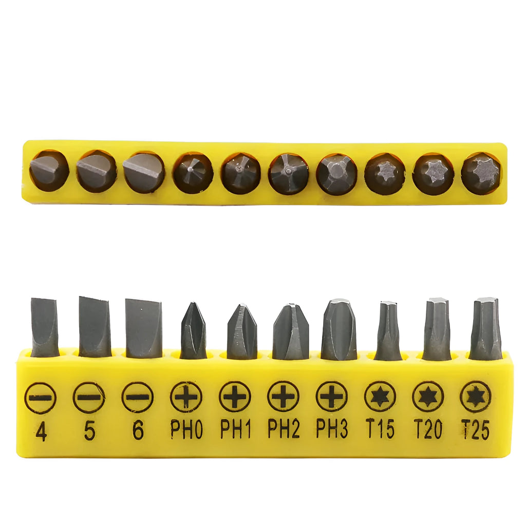 L-shaped double-headed socket wrench with ten drill bits in 45# steel construction