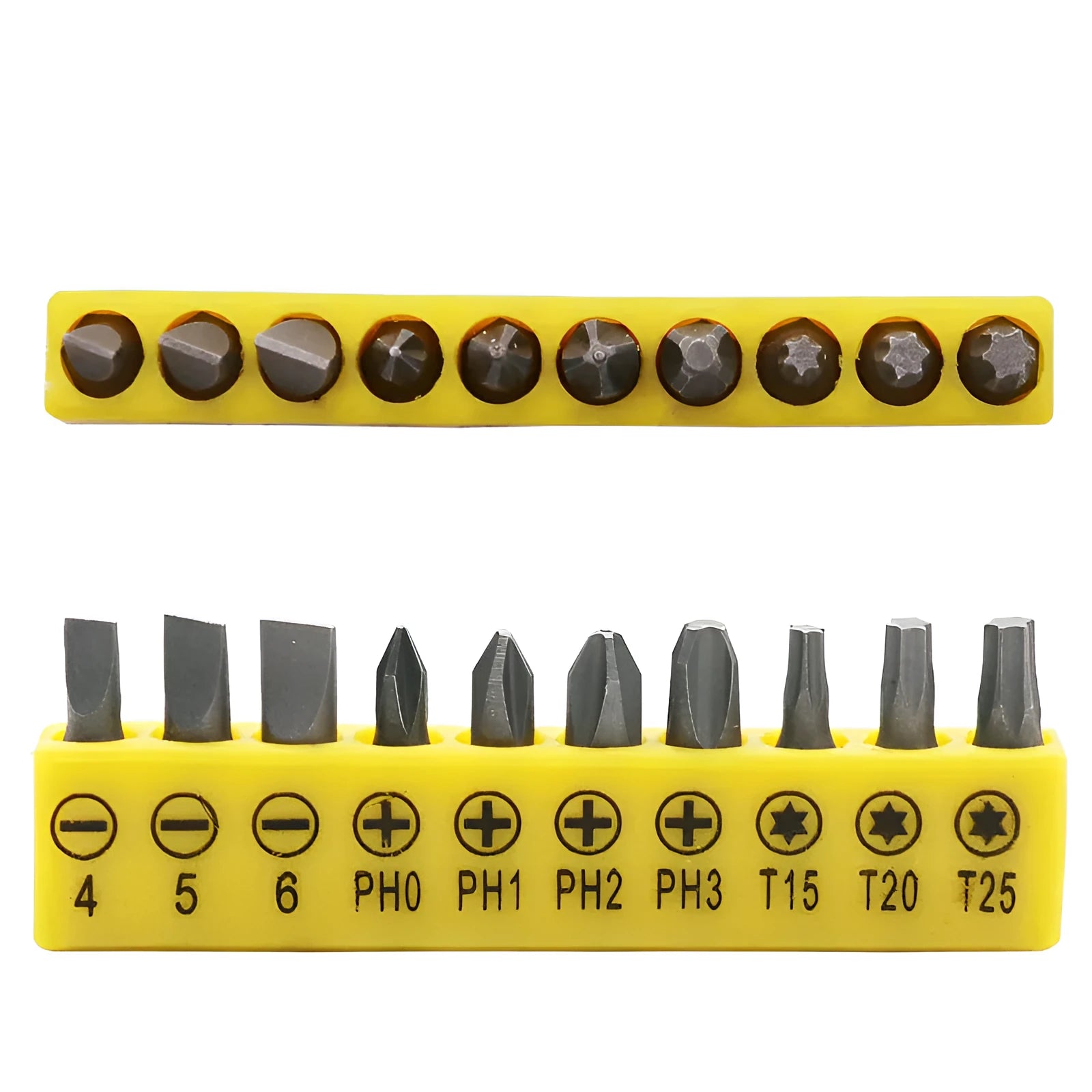 L-shaped double-headed socket wrench with ten drill bits in 45# steel construction