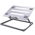Aluminium alloy folding notebook cooling rack showing folded and unfolded positions
