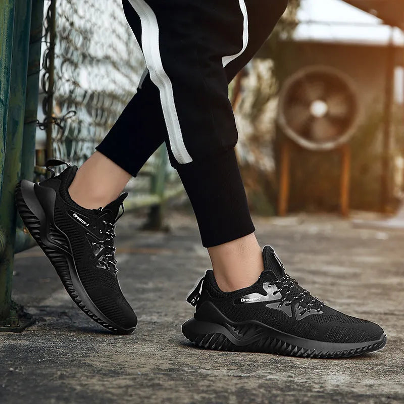 Student running shoes with mesh fabric upper, front strap closure, and low-top design in multiple colour options