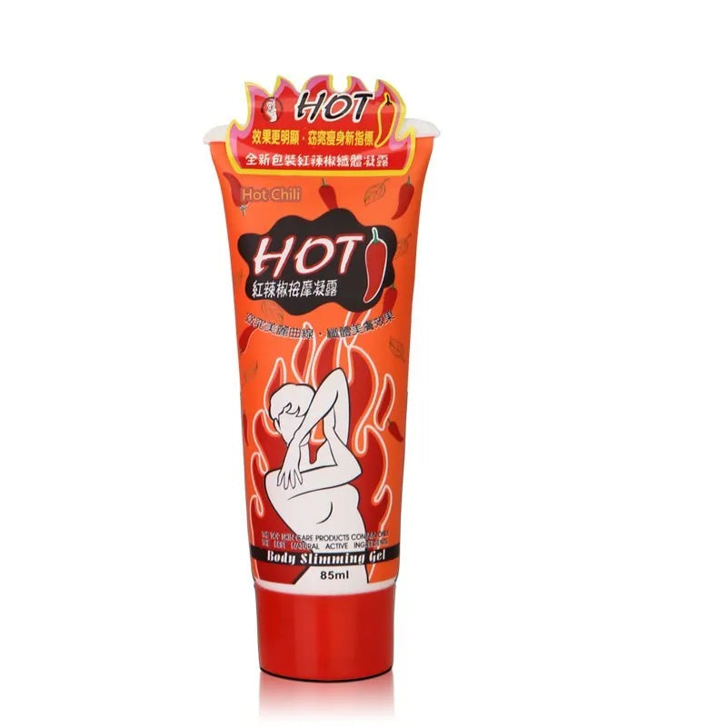 85 ml tube of slimming massage gel for reducing subcutaneous fat with circular massage instruction