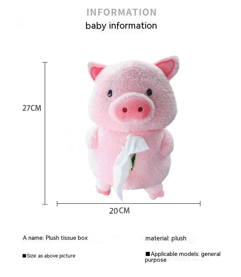 Plush cartoon lamb design car tissue box cover for vehicle or home decoration