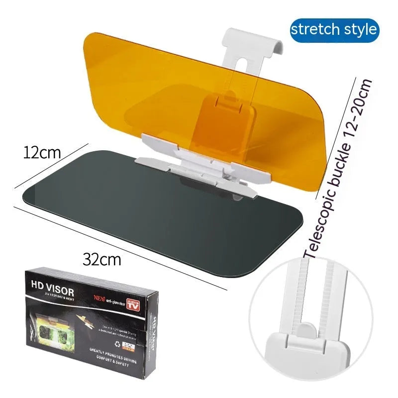 Anti-high beam goggles dual-use car sun visor with telescopic installation system
