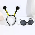 Yellow Bees children's cloth costume headband and glasses set for insect dress-up.