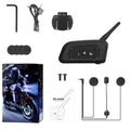 V6pro motorcycle helmet Bluetooth intercom unit with mounting clip and charging cable