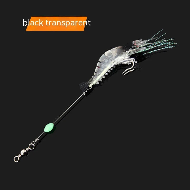 Luer soft plastic fishing lure with hook in six colour variations including luminous options