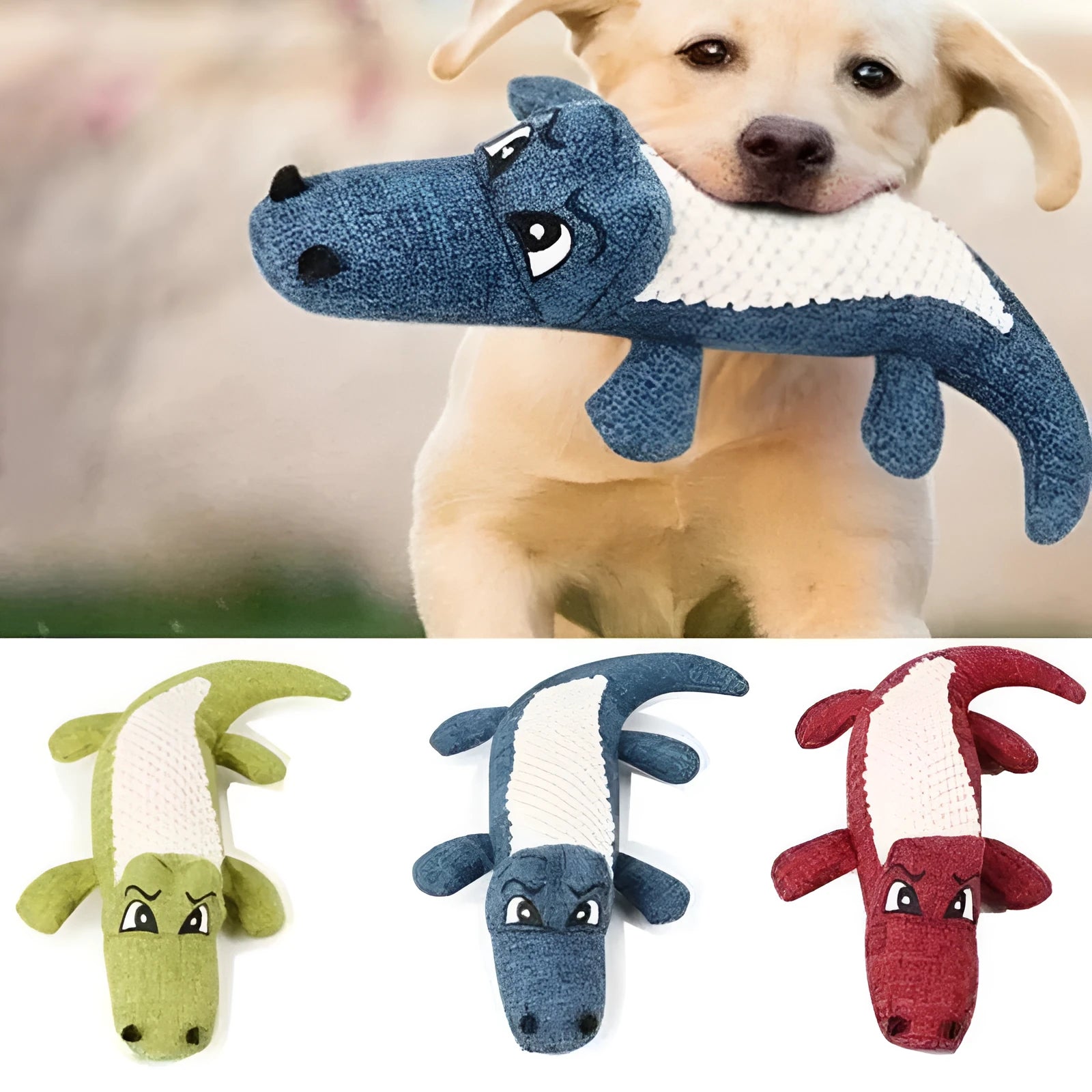 Blue, green and red corn grid pattern pet plush toys with biting sound mechanism
