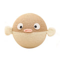 Colourful cube-shaped puffer leakage food feeder pet toy made of sisal hemp, measuring 15cm.