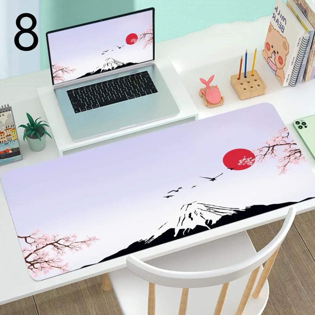 Large gaming mouse desk mat with rubber base, printed surface, multiple size options including 400x900mm