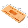 Plastic storage box with grid cover for adhesive mounting under tables