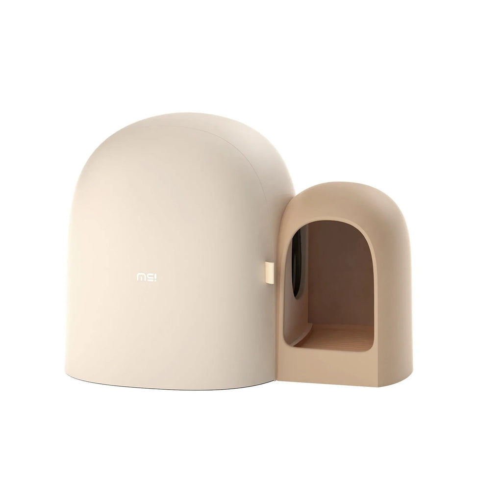Fully enclosed oversize cat litter box in ABS plastic measuring 67.7cm wide by 49cm deep by 50cm high
